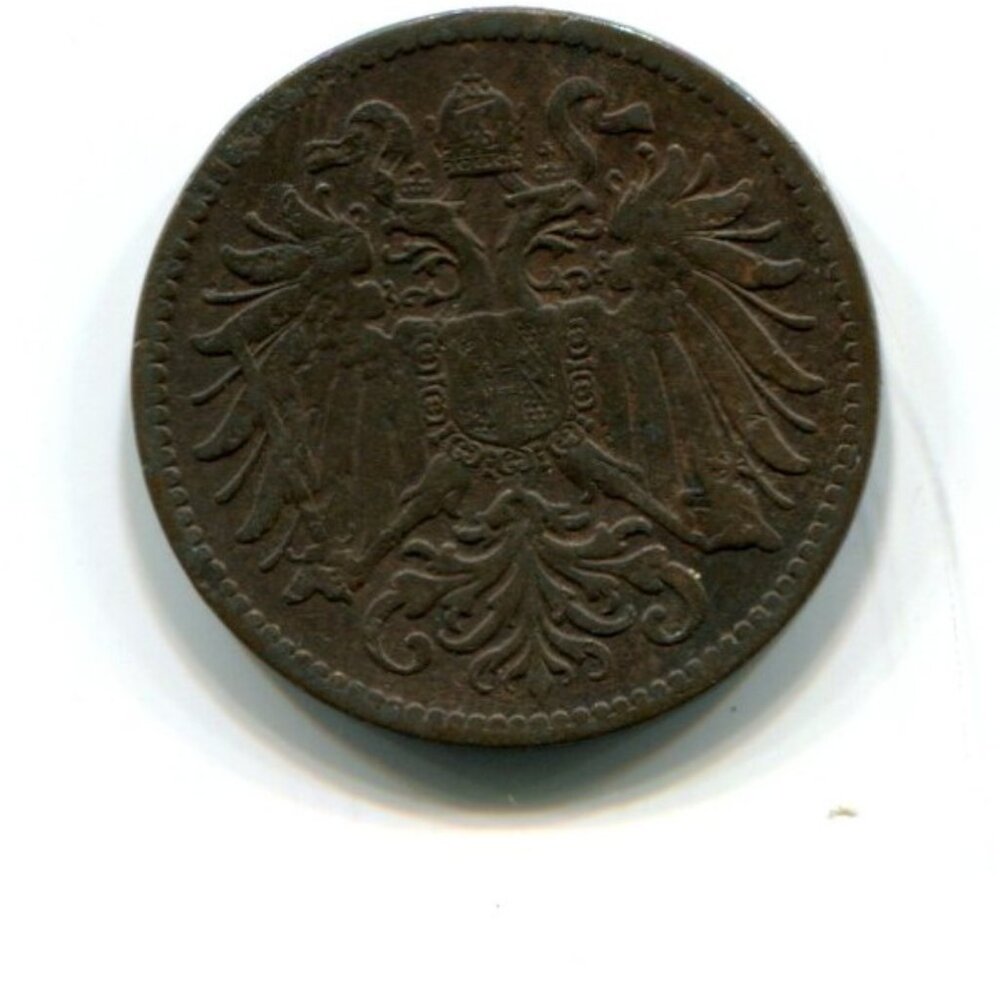 1897 Austria 2 Heller Coin (b711-25)